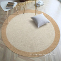 Arrondir le tapis tressé de jute blanc